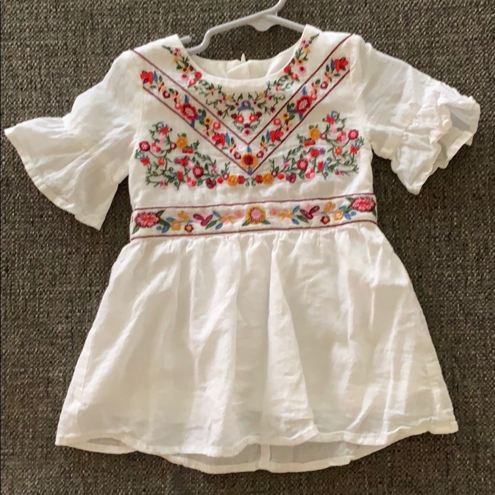 Roolee kids embroidered dress. Size 6-12 mon